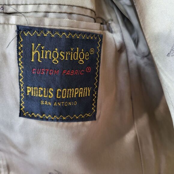 Kingsridge Men Size 40 Tan Suede Blazer Two Button Classic Sport Coat Vtg - Picture 10 of 11